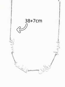 1pc Personalized Multi-Pendant Necklace, Arabic Custom, Fashionable Minimalist Necklace, Christmas Gift - Multicolor - View 6