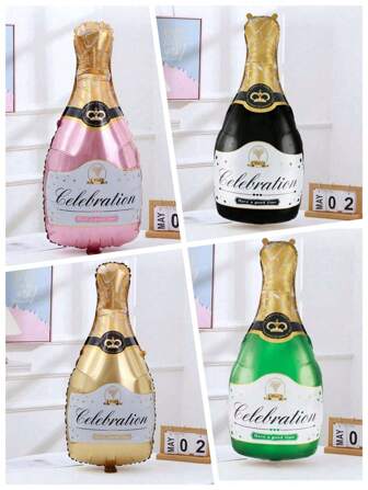 1PC/2PCS Creative Champagne Bottle Shaped Aluminum Foil Balloon, Party Supplies, Festival Decoration, Birthday Party Supplies, Home Decoration, Scene Setting, Wedding Supplies