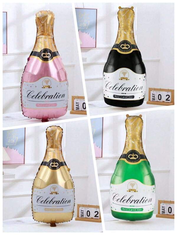 1PC/2PCS Creative Champagne Bottle Shaped Aluminum Foil Balloon, Party Supplies, Festival Decoration, Birthday Party Supplies, Home Decoration, Scene Setting, Wedding Supplies