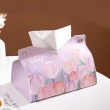 1pc Floral Pattern Tissue Box Cover Holder, Dining Table Napkin Container, Creative Towel Holder, Bathroom Living Room Bedroom Dressing Table Countertop Tissue Storage Box, Home Decor, Bathroom Accessories,Home Stuff,Table,Home Decorations,Home Organization And Storage, For Home Kitchen Bedroom Living Room Dining Room, Home Decoration Accessories, Decorative Box,Women Wedding Gift,Summer Travel Holiday Festival Must-Have