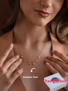 Niestandardowy naszyjnik z imieniem 3D Bubble, naszyjniki z inicjałami dla mam, spersonalizowany naszyjnik z literą 3D, niestandardowy naszyjnik z imieniem, delikatny złoty naszyjnik z literą balonu, prezenty świąteczne