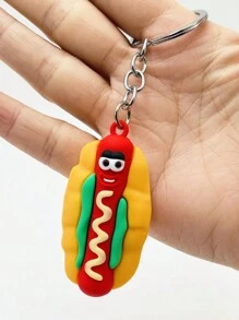1/4 Pieces Cartoon Cute Hamburger And Fries Keychains, Rubber Pizza And Hot Dog Bag Pendants, Suitable For Small Gifts For Relatives And Friends