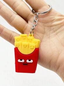 1/4 Pieces Cartoon Cute Hamburger And Fries Keychains, Rubber Pizza And Hot Dog Bag Pendants, Suitable For Small Gifts For Relatives And Friends