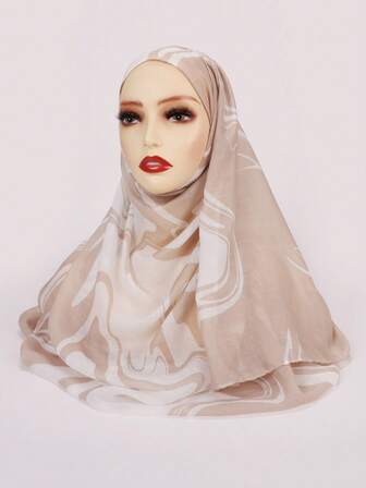 1pc Casual Polyester Scarf, All Season