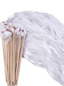 20Pcs Lace Fairy Wands With Lace Streamer And Bell Ideal For Birthday Wedding Parties Home And Scene Decoration Theme Party Supplies Summer Gifts Beach Back To School School Supplies Room Decor