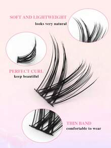 90 Clusters CC Curling Lash Clusters Individual Lashes CC Curling Natural Look Manga Lashes Individual False Eyelashes DIY At Home Lash Clusters, Eyelash Clusters, Individual Eyelashes, Lashes, Fake Lashes - CC - View 3