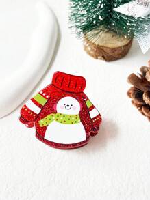 1 件女士圣诞雪人红色服装亚克力发夹，休闲可爱街头派对亚克力发夹，四季皆宜 - 彩色 - 查看 3