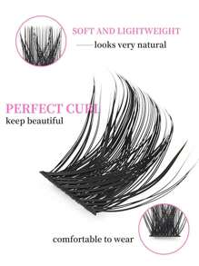 120clusters,D Songs 8-16mm Mixed 0.07mm , Waterproof Mink, Lightweight DIY Lashes For Natural To Dramatic Makeup, Suitable For Daily Use And Events Lash Clusters,Eye Lash Clusters,Individual Eyelashes,Lashes,Fake Lashes - D - View 5