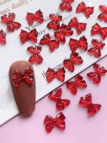 50 piezas de decoración de uñas 3D, rojo oscuro, borgoña, rojo oscuro, moño, adecuado para crear arte de uñas, estilo lindo, accesorios de decoración de moda DIY, a juego con uñas brillantes y mates, uñas largas, uñas cortas, uñas almendradas, piezas de uñas de ballet, uñas puntiagudas francesas todas son adecuadas