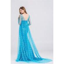 Frozen Princess Skirt Long Sleeve Adult Sequin Strapless Skirt Cosplay Princess Skirt Performance Costume