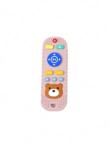 1 Stück Silikon TV-Fernbedienung Kautschukspielzeug, weicher Zahnungshilfe mit Klickknöpfen, bequemer Zahnfleischmassager, geeignet für Babys von 3-6 Monaten