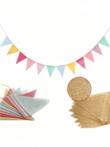 1 tấm Biểu ngữ vải lanh thô, Cờ tam giác, Đồ trang trí tự làm cho Lễ hội, Đám cưới, Cắm trại, Tiệc tùng, Đồ trang trí Năm mới, Biểu ngữ Giáng sinh vui vẻ, Đồ trang trí Giáng sinh trong nhà Quà tặng tốt nhất - Nhiều màu - Xem 2