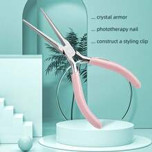 1pc Pink Handle Nail Shaper Tweezer, Suitable For Nail Extension, Gel Nails, And Nail Shaping - Pink - View 3