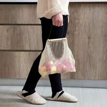 1 pieza Bolsa colgante de almacenamiento de cocina, bolsa perforada para almacenar cebollas, ajos, frutas y verduras
