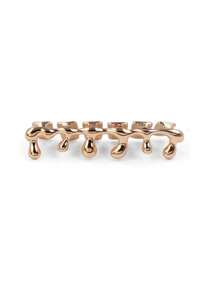 1 st. Coole Europese & Amerikaanse Hip-Hop Stijl Vergulde Waterdruppel Beugels Voor Ondertanden, 6 Tanden, Klassieke 18K Vergulde Koperen Tandheelkundige Kwaliteit Hip-Hop Stijl Grill Ornament