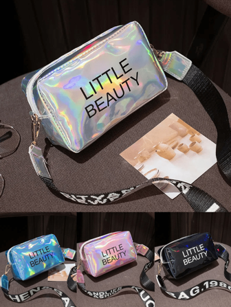 手机零钱包小包女时尚镭射单肩斜挎包印花字母