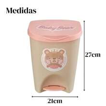 Baby 7.5 Liters Pedal Trash Can - 淺粉色 - 查看 2