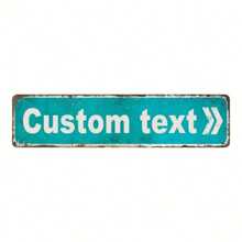 1 件定制街道标志箭头金属牌匾，带文字，个性化礼物 16 英寸 X 4，房间装饰，美学装饰，卧室，家庭，房屋 - 彩色 - 查看 10