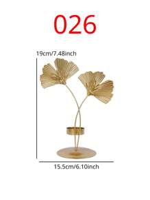 1PC Nghệ thuật sắt sáng tạo hình lá bạch quả Nến nến trang trí bữa tối phòng khách trang trí nhà trang trí phòng tiệc trang trí tiệc, quà tặng - Nhiều màu - Xem 4