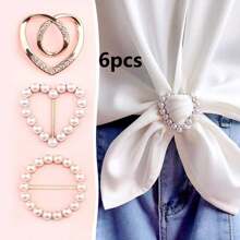 6 Stücke Kleider Eckknopf, T-Shirt Taille dekorativer Ring und kreativer Schaltknopf für Schals, geeignet für Kleidung, Gürtel und Schals