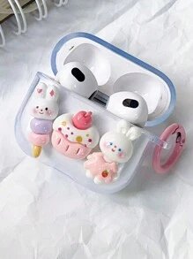 1 Funda protectora Bluetooth tipo concha con diseño lindo de conejito, helado y donut de verano compatible con Airpods 1/2/3/4/Pro/Pro2