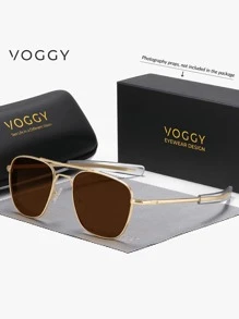 VOGGY 时尚、简约、复古、金属、偏光装饰眼镜，男士适用，适合运动、驾驶、户外、骑行、钓鱼、度假、旅行、派对、装饰、礼物，街头风格，适合搭配毛衣夹克、运动衫、连帽衫、皮裤和工装裤，适合夏季海滩度假、户外、旅行