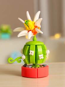 Diy Mini Blocks With Simulation Flower Pot Model For Adult Home Decor, Creative Eternal Life Plant Potting Blocks For Indoor Decoration, Creative Little Particle Plants Assembly Building Blocks Puzzle Toy, Birthday & Valentine's Day Gifts Room Decoration