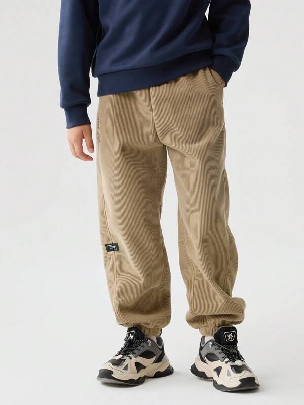 Balabala Tween Boys Thermal Lined Casual Pants Warm Winter 2024 Trousers