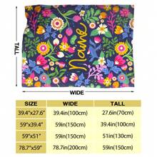 1 pièce Couverture en flanelle personnalisée avec fleur, Couverture de canapé avec votre nom personnalisé, Couverture commémorative douce et chaude pour des moments mémorables, Cadeau pour camarades de classe, amis, couple, mère et père, à utiliser pour la sieste, le camping, les voyages