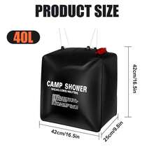 Túi tắm năng lượng mặt trời gấp gọn ngoài trời 40L: Giải pháp di động tiện lợi cho việc tắm nước ấm khi di chuyển, tận dụng năng lượng mặt trời cho trải nghiệm tắm - màu đen - Xem 2