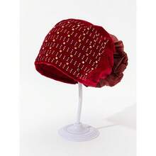 时尚蕾丝和水钻头巾头巾头带，阿拉伯风格帽子 - 彩色 - 查看 7