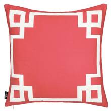 18" Red And White Throw Pillow Cover