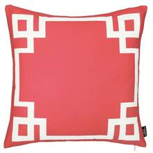 18" Red And White Throw Pillow Cover