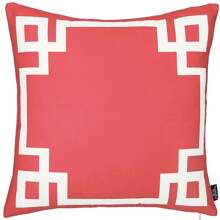 18" Red And White Throw Pillow Cover