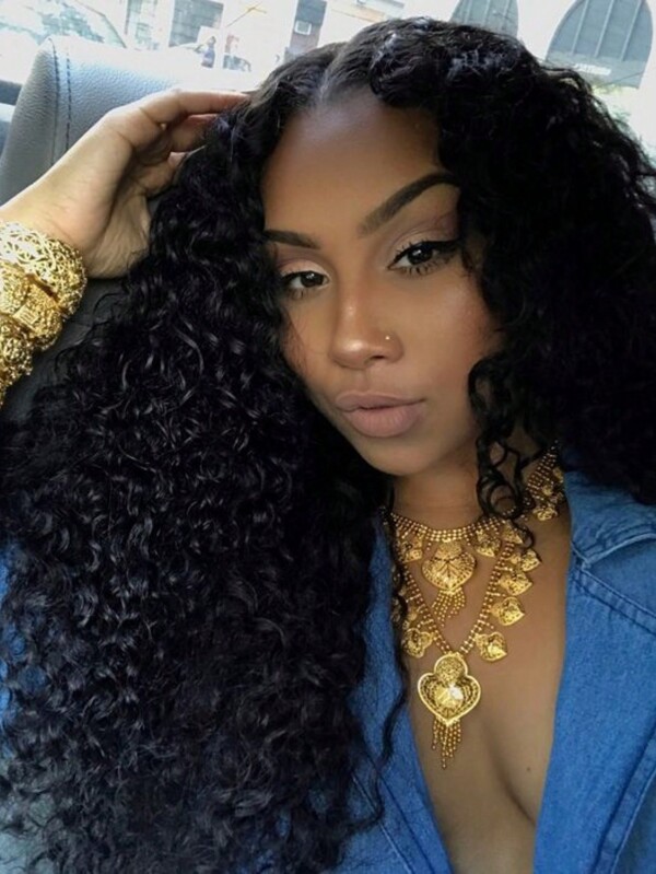 Curly V Part Wig Human Hair Brazilian Virgin Human Hair Wigs For Women Upgrade U Part Wig Glueless Full Head Clip In Half Wig V Shape Wig No Leave Out 180% Density Natural Color 22 Inch