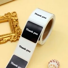 300pcs Simple Black And White Gratitude Stickers Cake Baking Decoration Stickers Gift Packaging Sealing Stickers Handmade Gratitude Labels Back To School