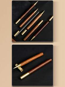 1pc/5pcs/10pcs/20pcs/30pcs Personalized Rosewood, Ebony Signature Pen, Brass Metal, Can Customize Name, Blessing, Perfect Gift For Friends, Family, Couple, Back To School, Teachers, Students! Back To School - Multicolor - View 5