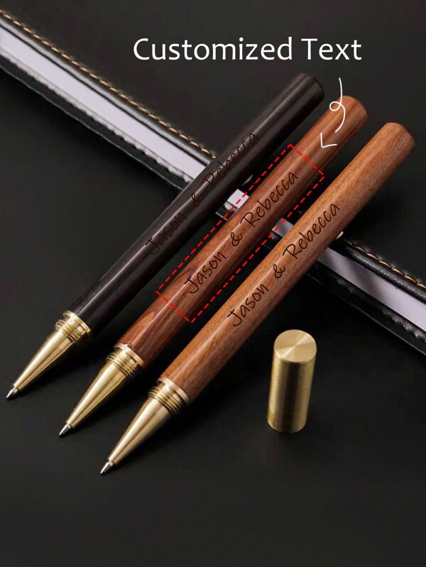 1 Stück/5 Stück/10 Stück/20 Stück/30 Stück personalisierte Rosenkranz-, Ebenholz-Signatur-Stift, Messing-Metall, Name, Segen individualisierbar, perfektes Geschenk für Freunde, Familie, Paar, Schulanfang, Lehrer, Studenten! Schulanfang