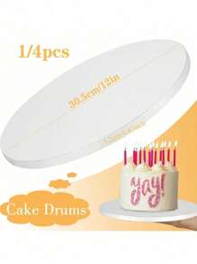 1pc 8/10/12 Inch Round Cake Board, Thick Cardboard, Sturdy Cake Base, Cake Pad, Suitable For Baking DIY Cakes And Pastries, Home Kitchen Baking Accessories, Mother's Day, Easter