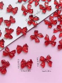 50 piezas de decoración de uñas 3D, rojo oscuro, borgoña, rojo oscuro, moño, adecuado para crear arte de uñas, estilo lindo, accesorios de decoración de moda DIY, a juego con uñas brillantes y mates, uñas largas, uñas cortas, uñas almendradas, piezas de uñas de ballet, uñas puntiagudas francesas todas son adecuadas