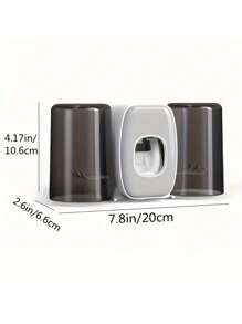 1pc Toothbrush Holder,Bathroom Organizer,Automatic Toothpaste Dispenser With Brush Holder Gargle Cup, Multifunction Toothbrush Holders For Bathrooms, Bathroom Tooth Brush Holder Set, Toothbrush Organizer With Cup, Wall Mounted Shower Room Decor Set Home Bathroom Decor Fall Decor Back To School