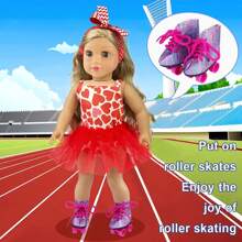 18 Inch Girl Doll Accessories Includes 9 Pairs Of Shoes And 4 Pairs Of Random Color Socks Fit For 18 Inch Girl Doll - Sandals, Casual Shoes, Canvas Shoes, Roller Skates Ect Baby Doll Shoes - Multicolor - View 7