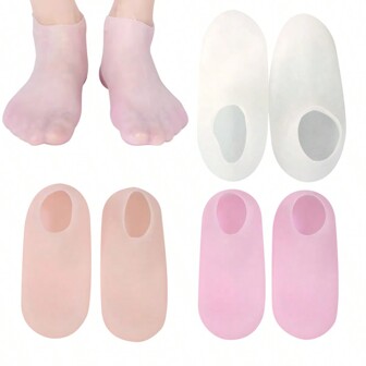 1Pair Elastic Sock Reusable Moisturizing Silicone Foot Care Socks Tool Foot Mask Gel