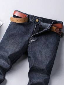 Pantalon en denim extensible pour homme, coupe ajustée, décontractée et habillée pour les affaires