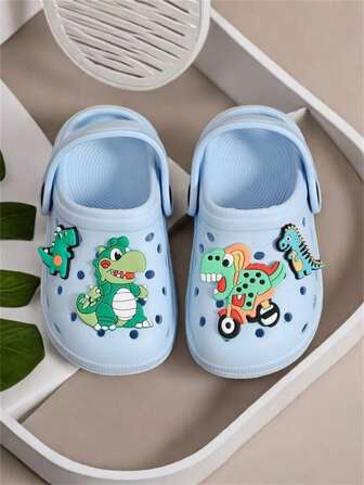 男士休闲纯色木屐 - 青年和青少年 - 低帮、EVA、纯色、圆头、透气 - 适合游泳、海滩、泳池