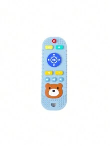 1 Stück Silikon TV-Fernbedienung Kautschukspielzeug, weicher Zahnungshilfe mit Klickknöpfen, bequemer Zahnfleischmassager, geeignet für Babys von 3-6 Monaten