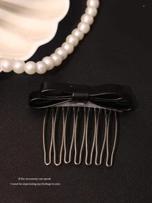 1pc Simple And Cool Bowknot Bangs Hairpin, Women's Braided Hair Hairpin, Hair Accessories Hair Combs Combs For Hair Side Comb