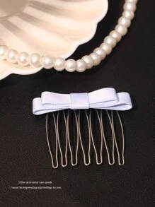 1pc Simple And Cool Bowknot Bangs Hairpin, Women's Braided Hair Hairpin, Hair Accessories Hair Combs Combs For Hair Side Comb