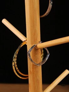 1 件多层竹制展示架，创意简约杯子收纳架，适用于咖啡杯、茶杯、珠宝、钥匙 - 彩色 - 查看 4