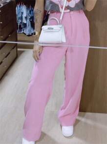 Fkmoda Tailored Palazzo Pants - Baby Pink - View 2